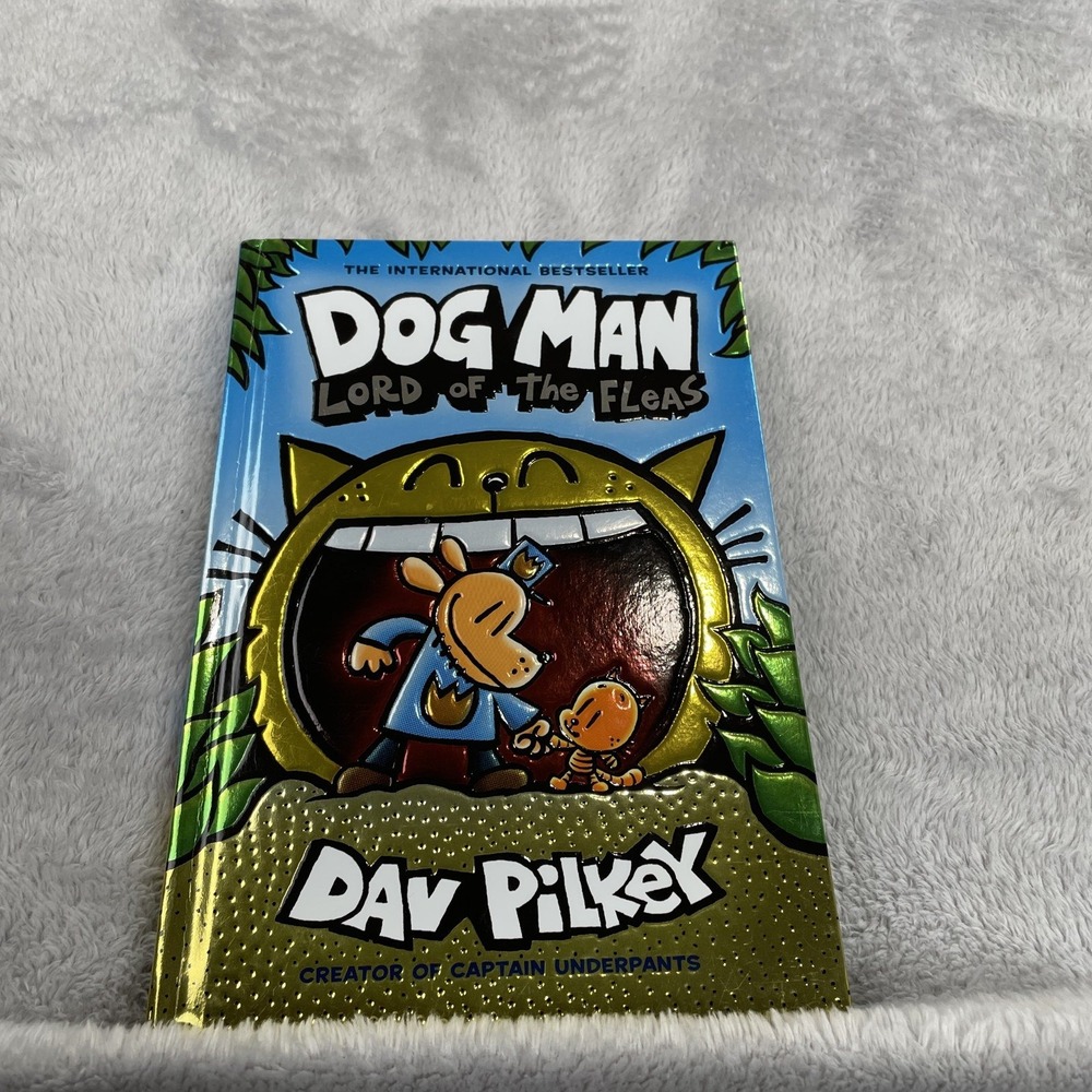 Dog Man Lord of the Fleas Book 5 Dav Pilkey Hardcover Graphic Novel Kids Comic